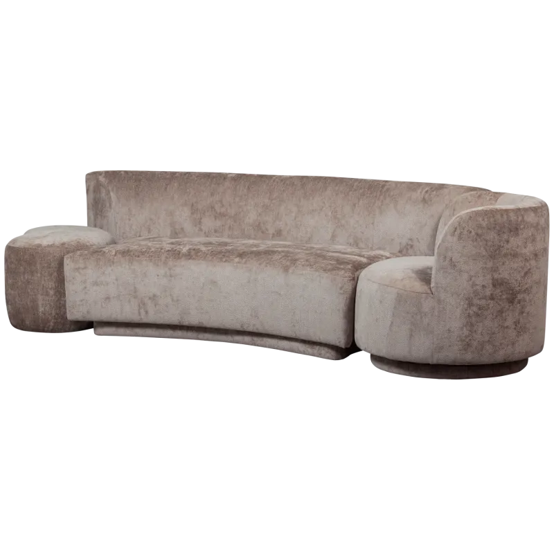 WOOOD Popular Kombi 2. pers sofa, m. lænestol og puf - taupe polyester
