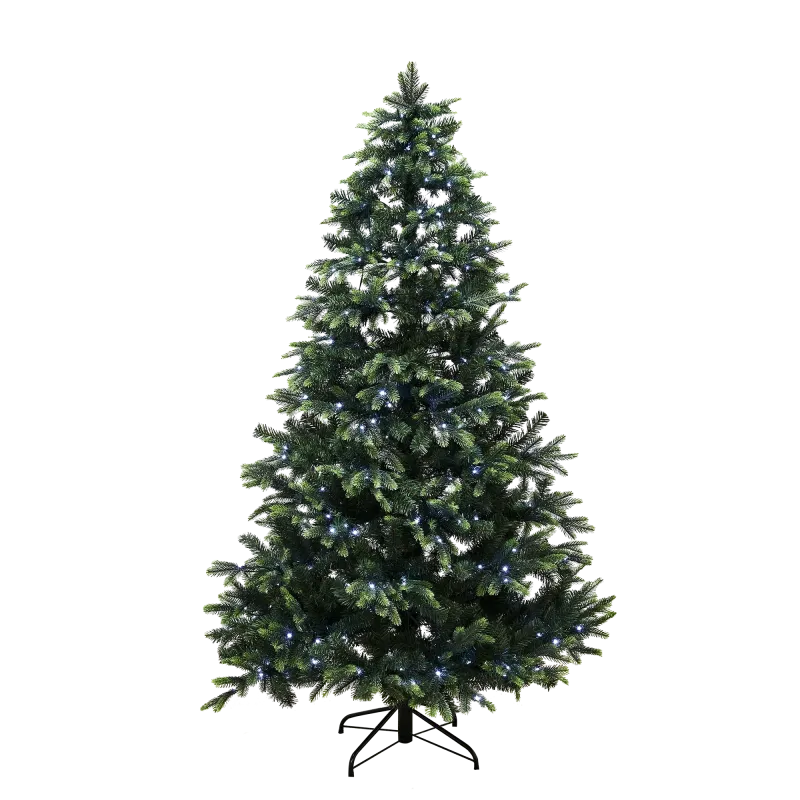 Juletræ kunstig PE/PVC "Limited Edition", Klasse A+, 180X124 cm m/farver og hvid LED
