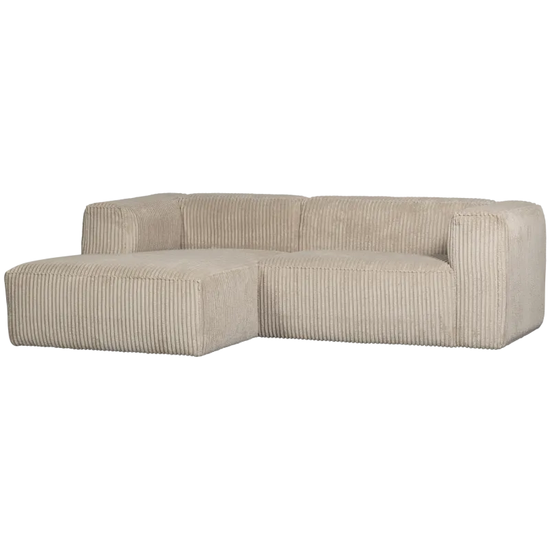 WOOOD Bean sofa, m. venstre chaiselong - travertin fløjl stof