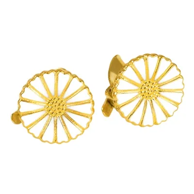 Lund Marguerit øreclips i forgyldt Sølv - 11 mm