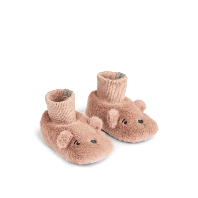 Liewood Beth Bear Plush Slippers - Pale tuscany - 16/17