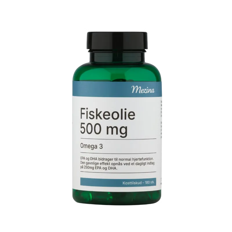 Mezina Fiskeolie Omega 3 500 mg (180 kaps)