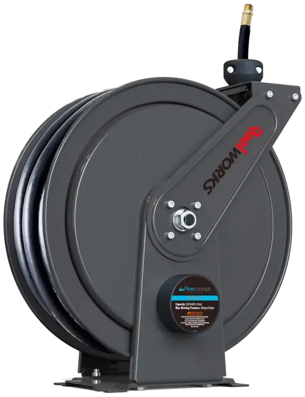 Aut. slangeopruller m/bremse, 20bar 3/8"×15m, luft