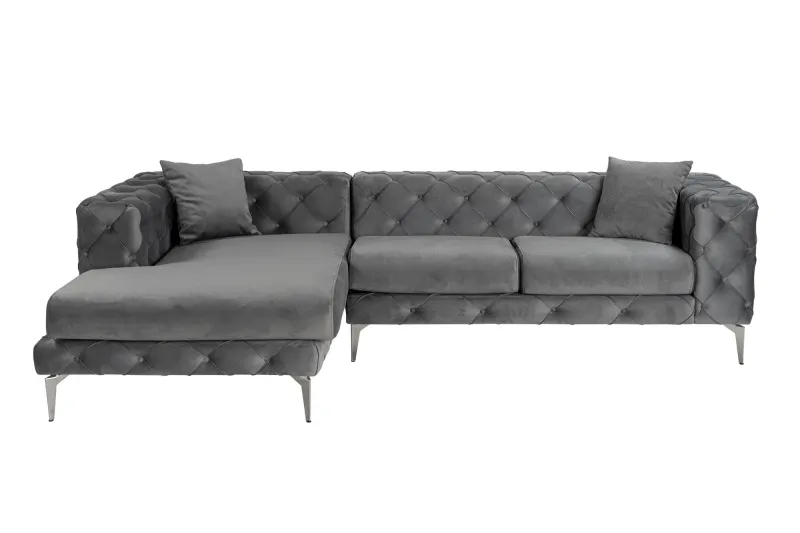 NORDVÄRK Como Eco Venstre hjørnesofa - antracitgrå polyester og metal