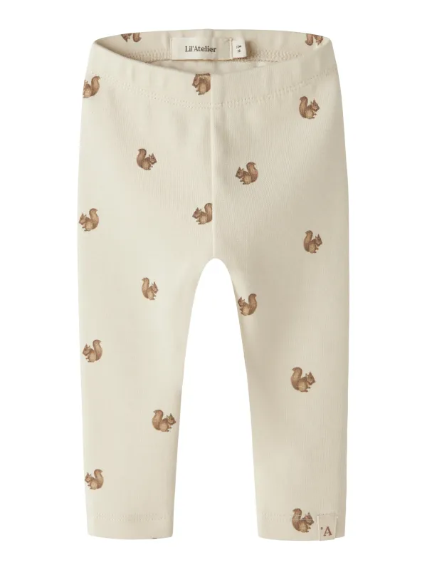 Lil Atelier Layo - Kim Slim Leggings NOOS - Turtledove/Squirrel - 56 cm