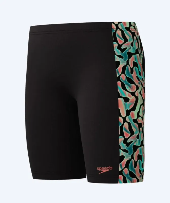 Speedo lange badebukser til drenge - Digital Panel - Sort/grøn