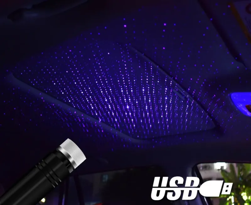 UDSALG - Stjernehimmel til kabine, Rød eller Blå - USB - Dinled - Markeringslys