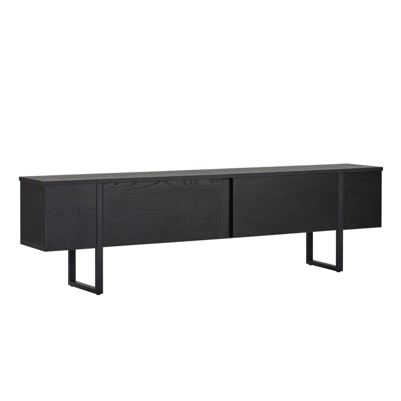 FUNZI LIVING Onera TV-bord, m. 2 låger - sort træ melamin og sort (180x30)