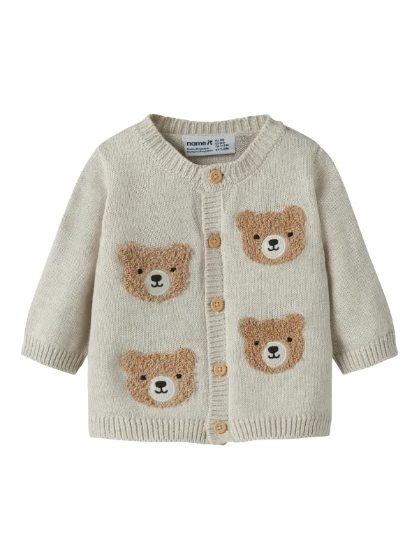 Name It Obase - LS Knit Cardigan - Peyote Melange - 50 cm