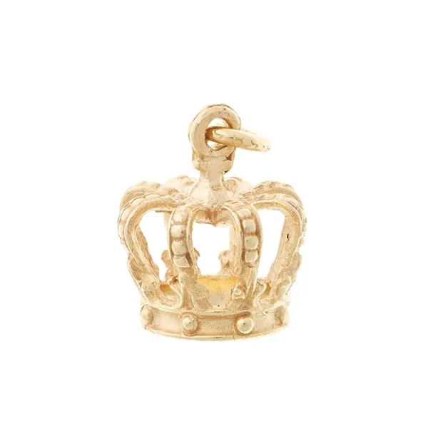 Vedhæng i 14 kt. Guld med Krone - 7,4 x 8 mm