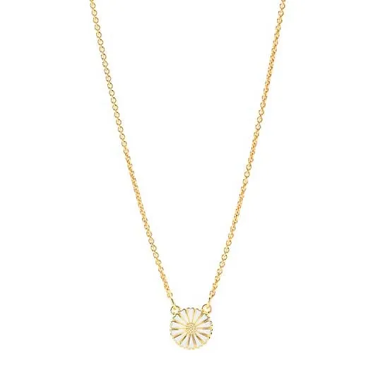 Lund Marguerit Collier i forgyldt Sølv - Marguerit 11 mm - 42 og 45 cm