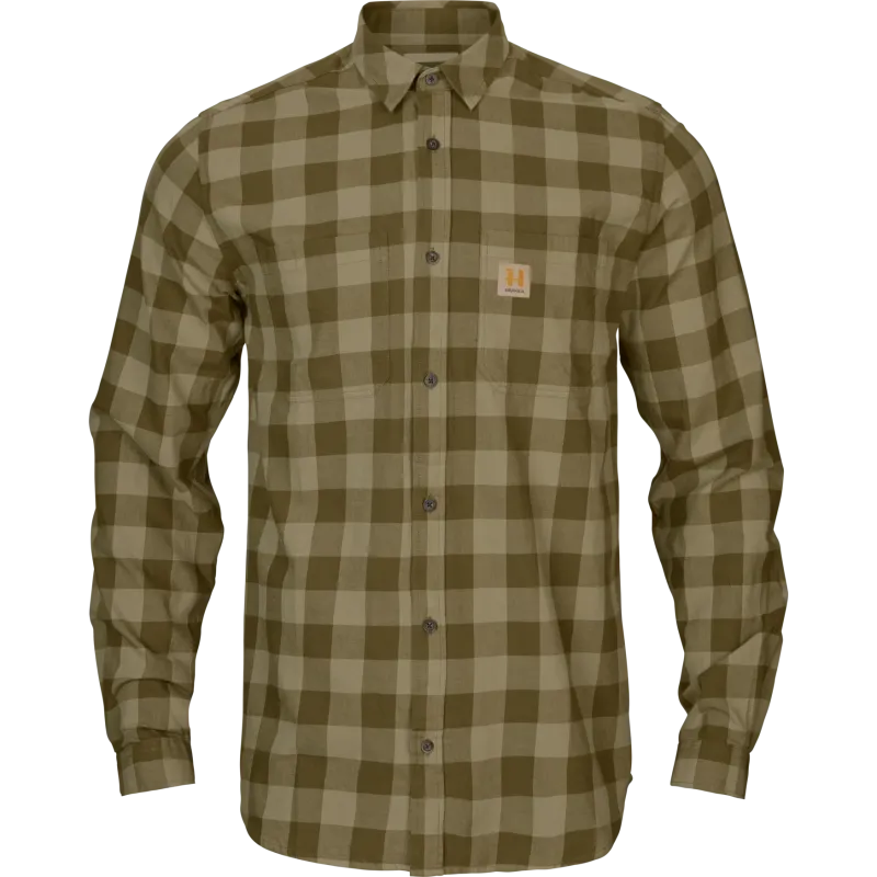 Härkila skandinavisk L/S-skjorte Dark olivecheck