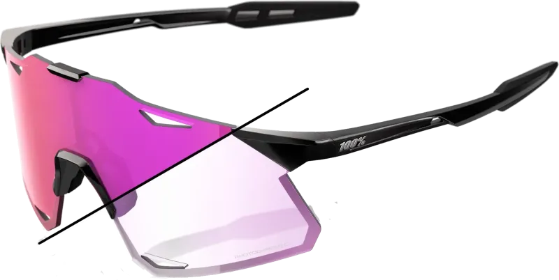 100% HYPERCRAFT - Gloss Black - Photochromic Purple Mirror