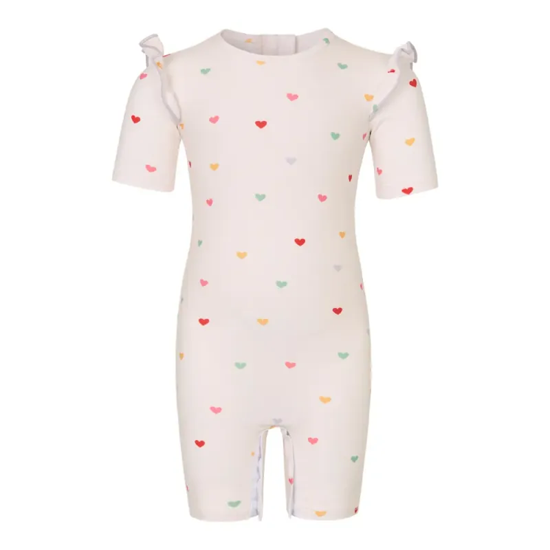 Badeheldragt - Hearts - Cream - 3-6 MDR.