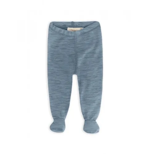 Retro Sparkebuks Med Fod Til Baby, I 100% Økologisk Merino Uld Blue Melange 56