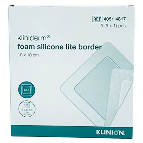 Kliniderm Foam Silikone Lite Border 10x10 cm (5 stk)