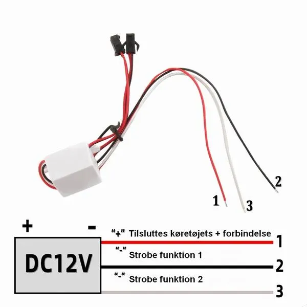 UDSALG - 2 Strobe lygter med kontrolboks - Dinled - Markeringslys