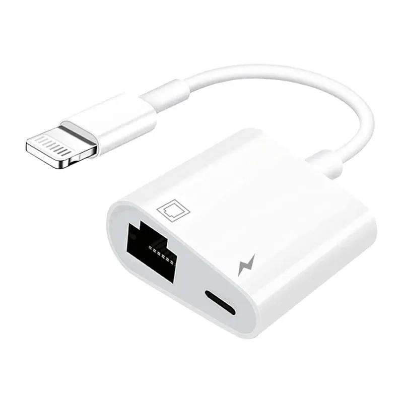 Lightning til Ethernet Adapter  -  Hurtig RJ45 LAN Forbindelse til iPhone og iPad (10/100 Mbps)