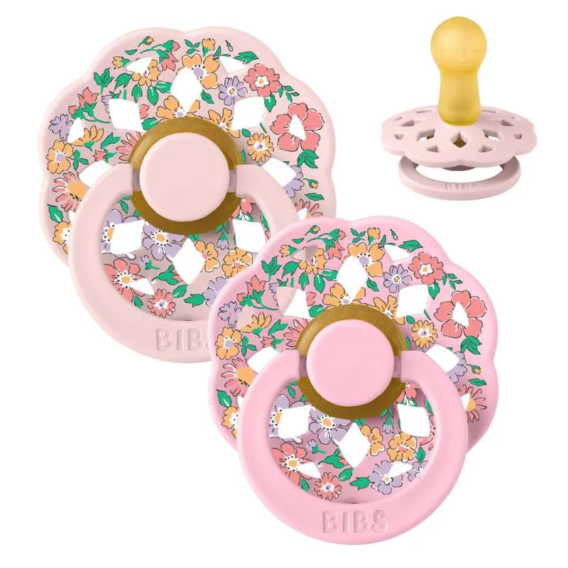 BIBS Rund Boheme Sut - 2-Pak - Str. 2 - Naturgummi - Liberty - Oscar Meadow/Blossom Mix