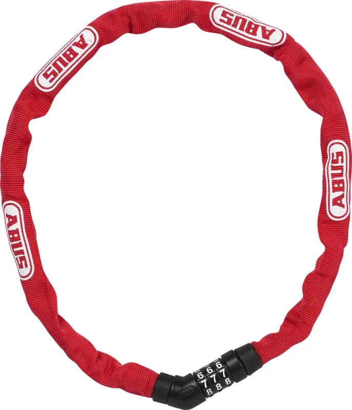 Abus Kædelås 4804 Combo Steel-O-Chain - Rød