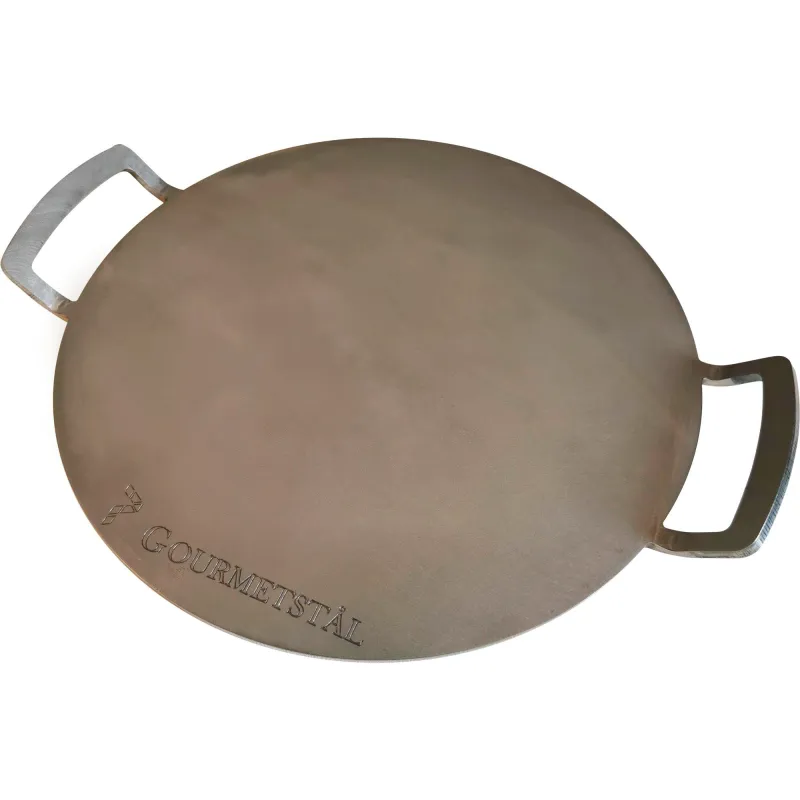 Gourmetstål Rundt pizzastål med greb, 33 cm.