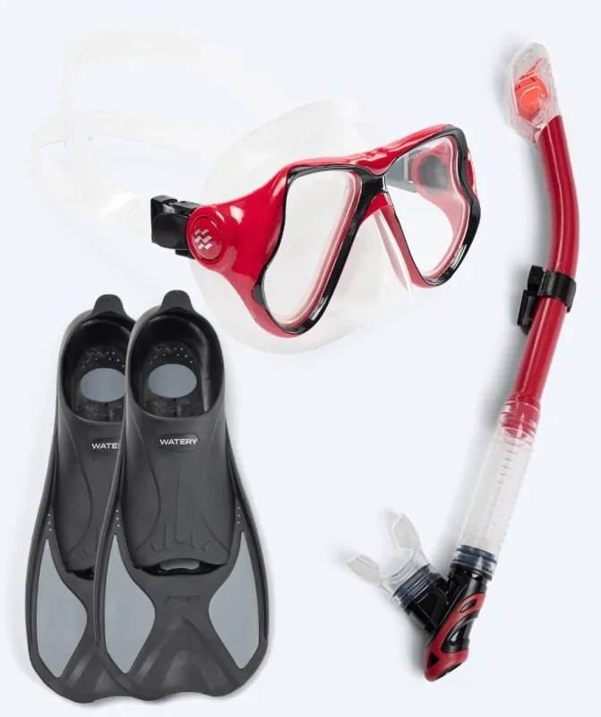 Watery snorkelsæt til voksne - Pike/Hudson - Rød - Snorkelsæt til voksne (+16 år)