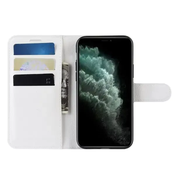 iPhone 11 cover & stander med kreditkortholder. Hvid.