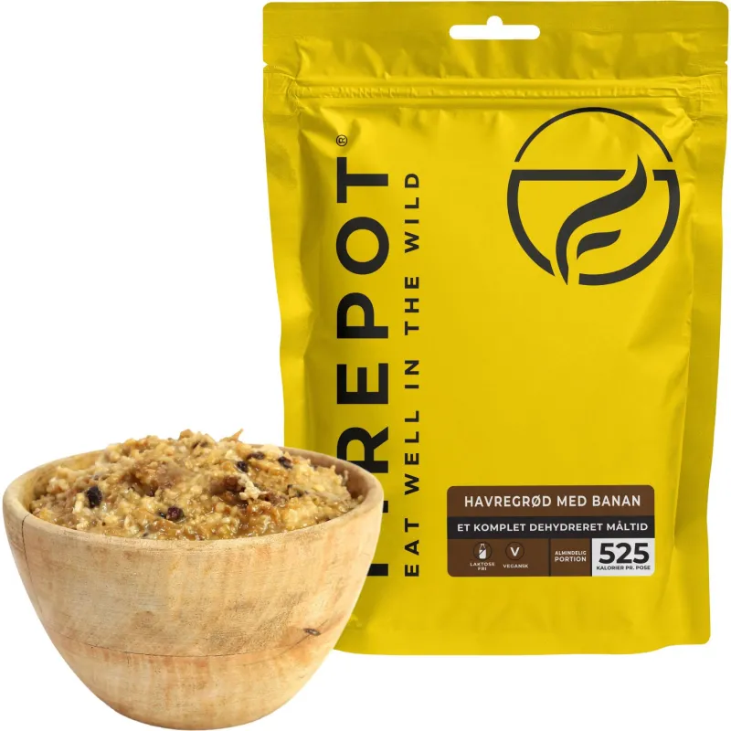 Firepot Havregrød med Banan, frysetørret mad, Reg