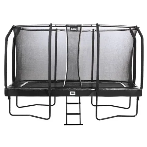 Salta Trampolin, First Class, rektangulær 427x244 cm, sort inkl. stige & sikkerhedsnet