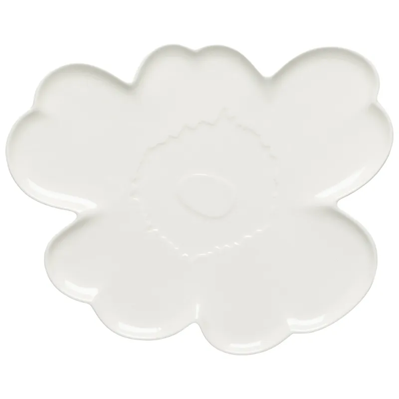 Marimekko Unikko Shape Tallerken/Serveringsfad 32 cm, hvid