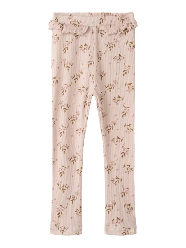 Lil Atelier Gavo - Efi Slim Leggings NOOS - Hushed Violet/Flower - 92 cm