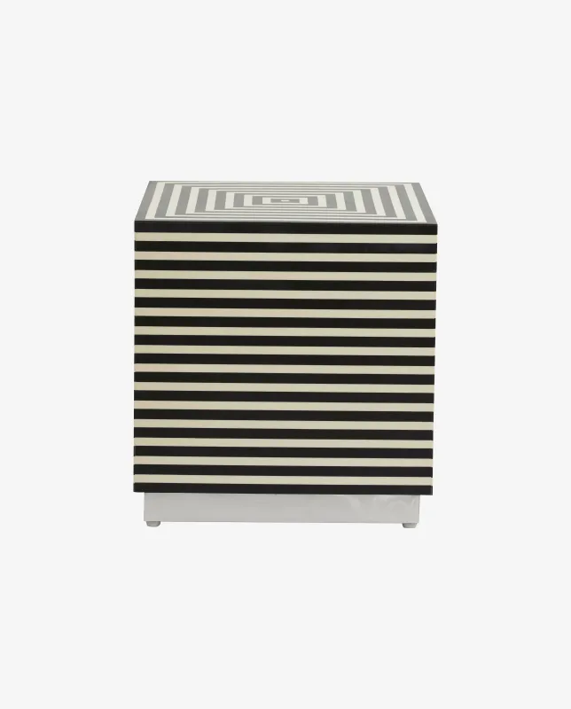 Nordal - TAURA sofabord  -  sort/elfenben  -  L46 × B46 × H47 cm