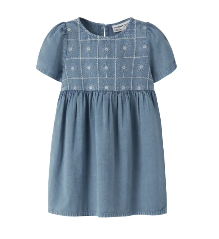 Name It Herta SS Dress - Faded Denim - 92 cm