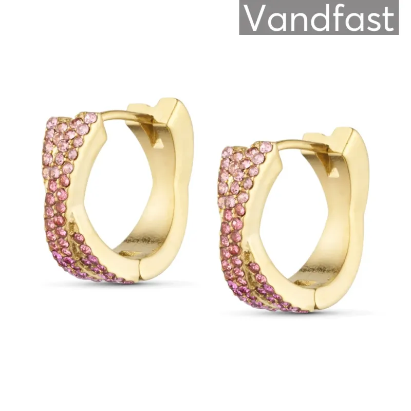 ANNEBRAUNER Alma Zirconia Pink Mix Big Øreringe 18K Guldbelagt