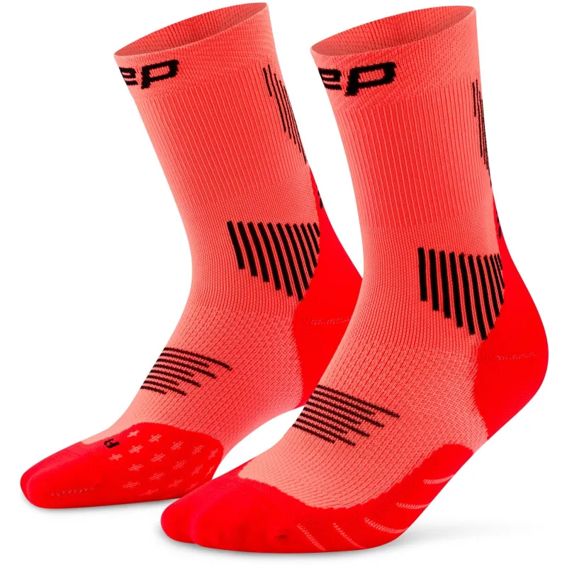 CEP Core Run Socks Mid Cut 5.0, løbestrømper, dame, neon