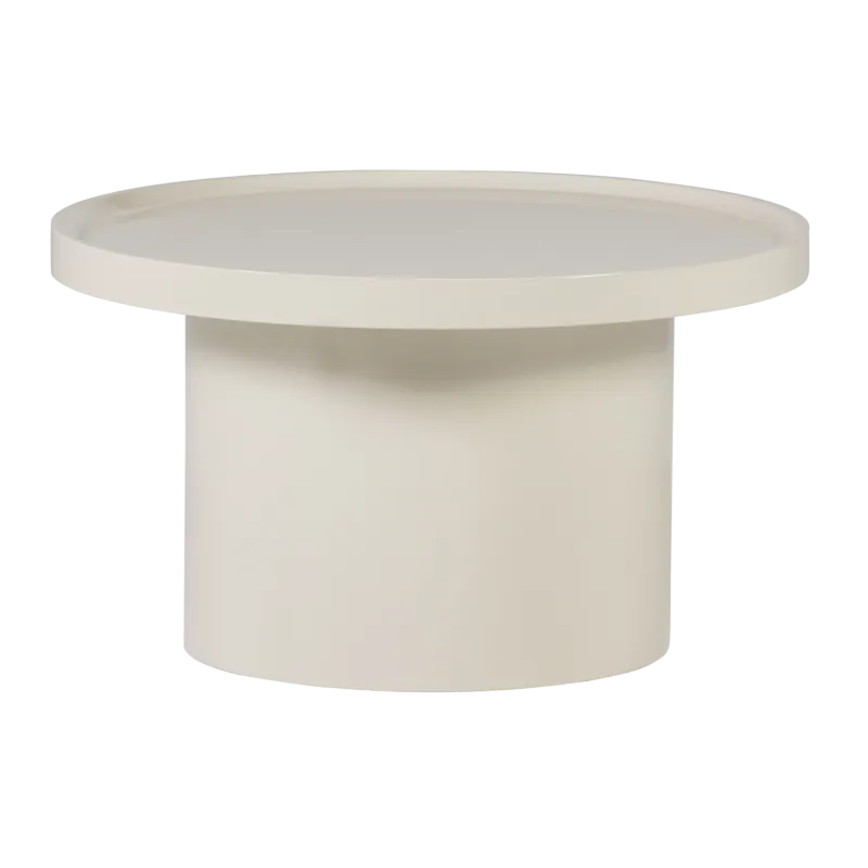 WOOOD Veluna sidebord, rund - sand højglans MDF (Ø70)