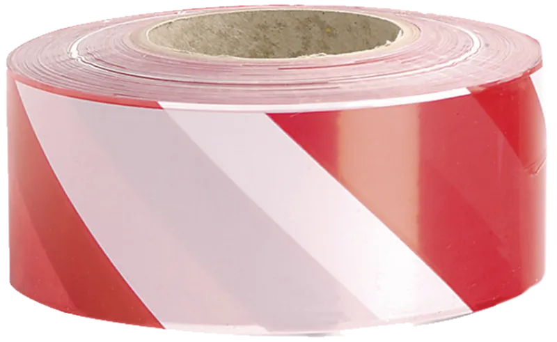 Afspærringsbånd HDPE plast rød/hvid 7cm×500m