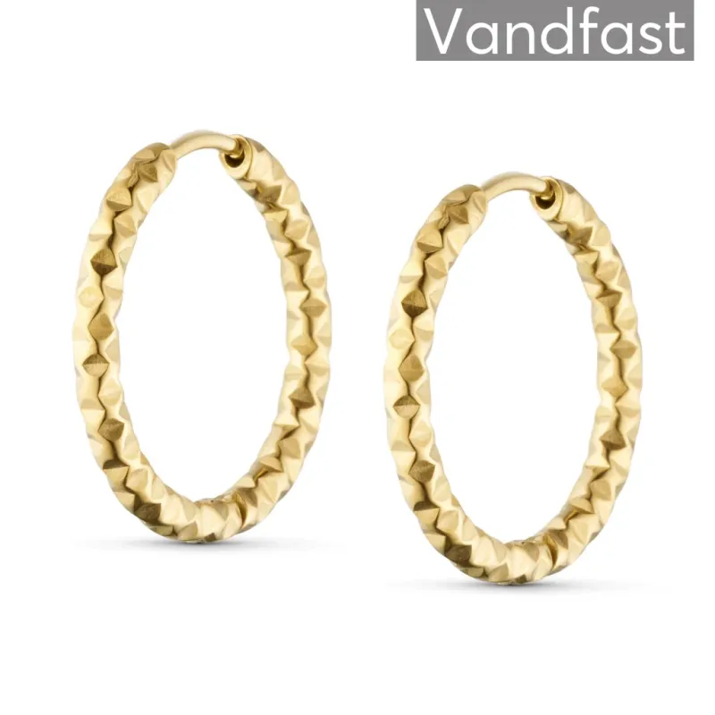 ANNEBRAUNER Hammered Creole 22 mm Øreringe 18K Guldbelagt
