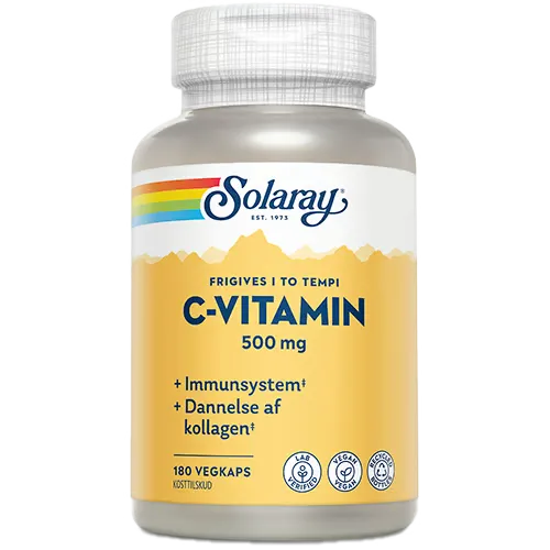 Solaray C-vitamin 500 mg (180 kapsler)