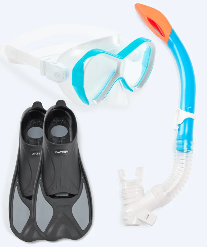 Watery snorkelsæt til børn - Pike/Triton - Lyseblå - Snorkelsæt til børn (4-16 år)