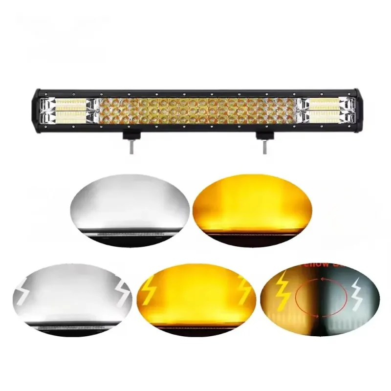 UDSALG - LED Lys bro / lys bar 288 watt 12/24 volt Hvid + Gul m. Blitzblink - Dinled - Køretøjs projektører