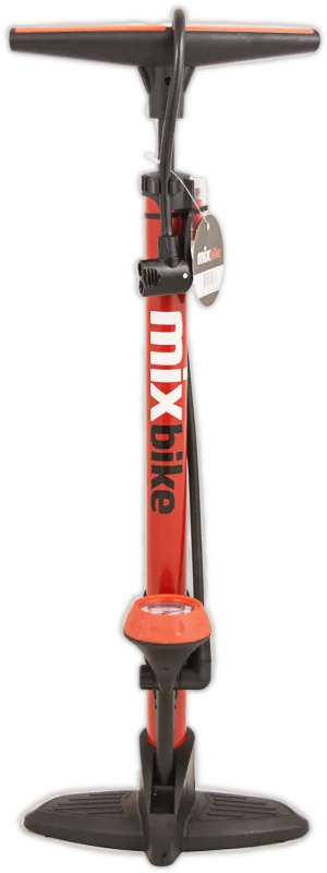 Mixbike Fodpumpe m. Manometer Stål - Rød
