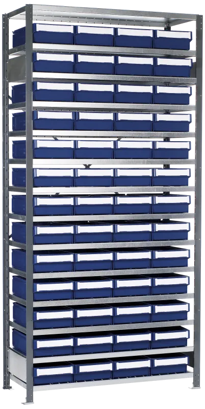 Plukkereol L2 210×100×30cm, 52 blå 3103 kasser