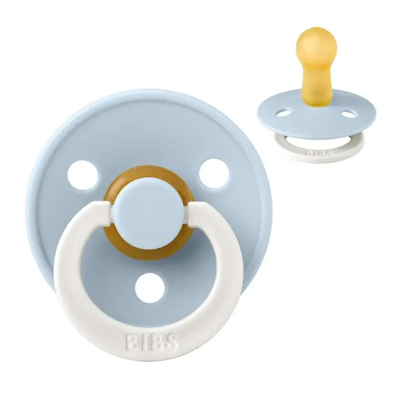 BIBS Rund Colour Sut - Str. 2 - Naturgummi - GLOW - Baby Blue