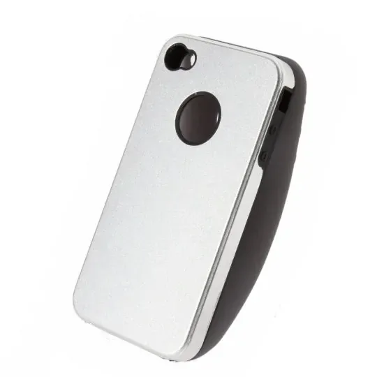iPhone 4 alu cover m silikone indmad. Silver.