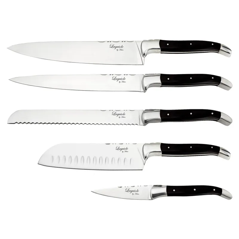 Laguiole by haws Kokkens knivsæt 5 dele, Black Wood