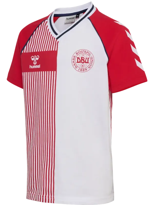 Hummel JR Reg DBU Stripy T-Shirt - Tango Red - 104
