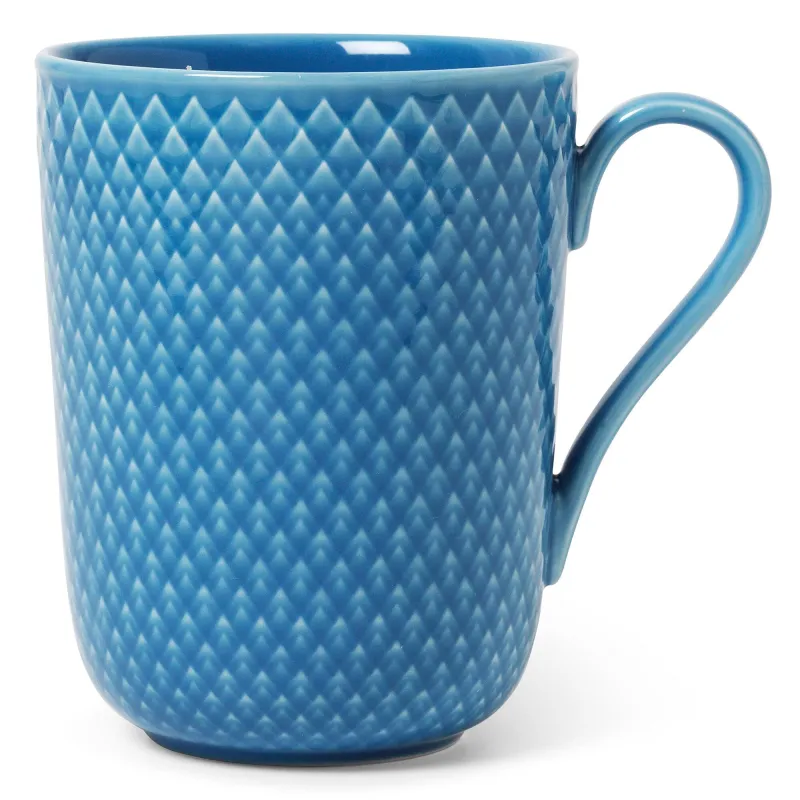 Lyngby porcelæn Rhombe Color krus med hank 33 cl, blå