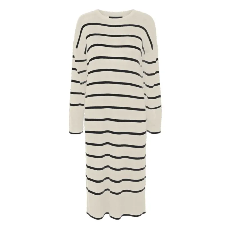 Vero Moda dame kjole VMJOANA - Birch Stripes W. Black