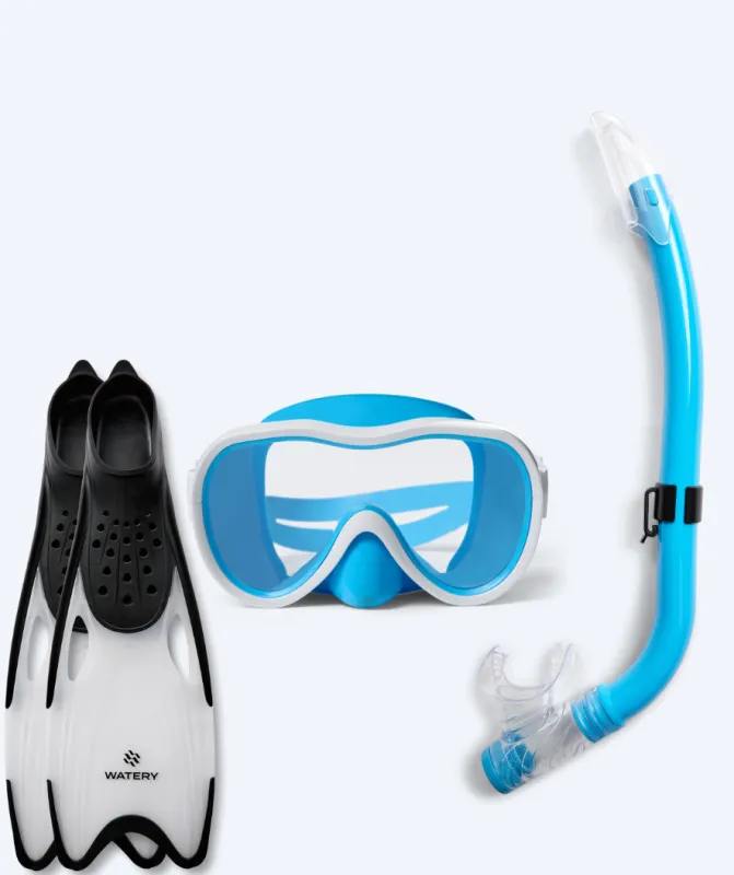Watery snorkelsæt til junior (8-15) - Odine/Rilian - Blå/sort - Snorkelsæt til børn (4-16 år)